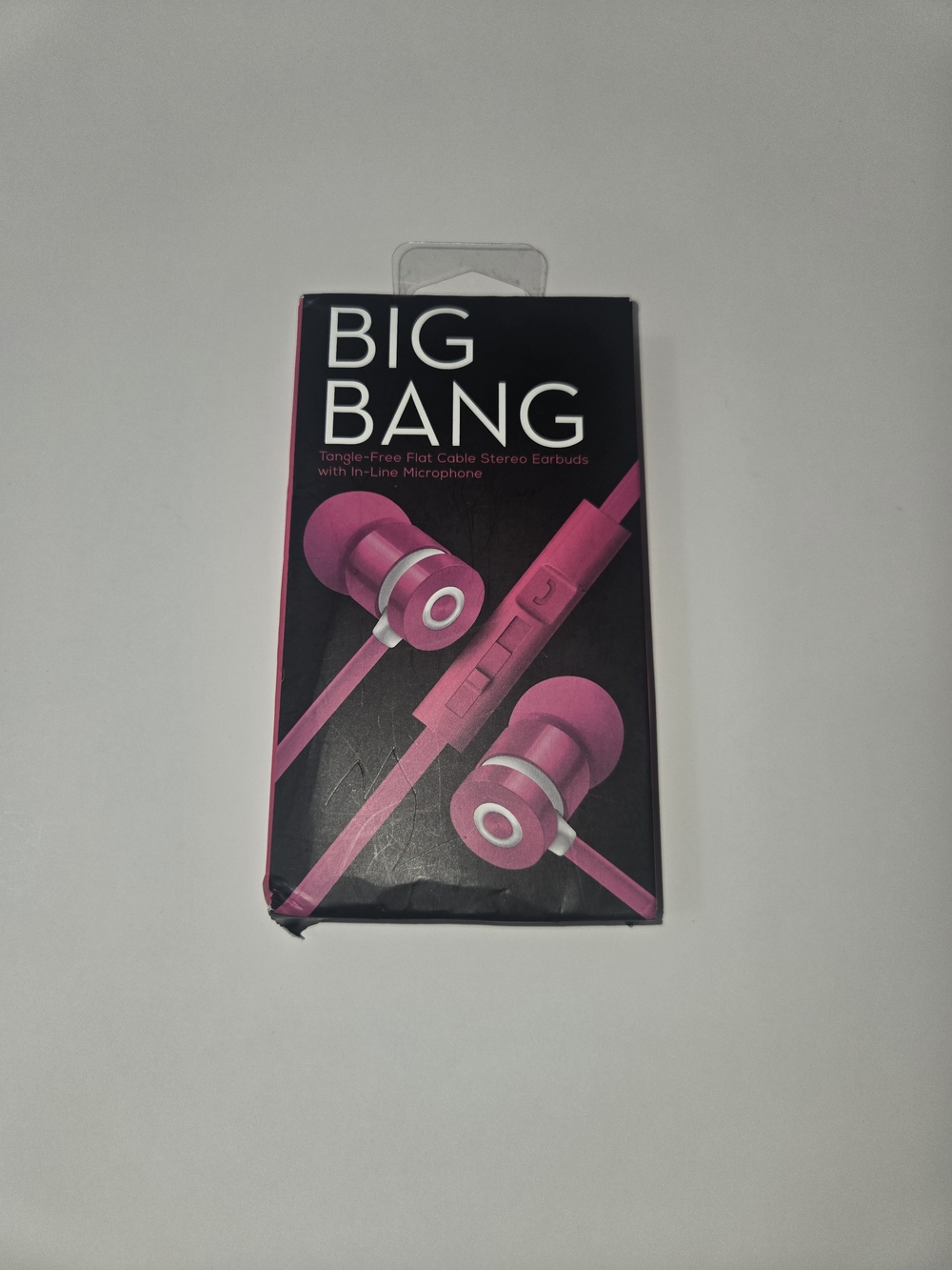 BIG BANG Pink In-Ear Stereo Earbuds with In-Line Microphone